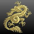 4.jpeg Colgante Dragón Chino Dorado 3D