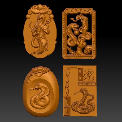 Snake Zodiac Pendant 2 3D model