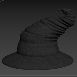 witchhat.png Archivo STL Sombrero de bruja rizado・Plan de impresión en 3D para descargar