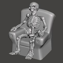 99ad423507f6266a11079f6898d24e63_display_large.JPG Free STL file FWW - Fallout Wasteland Warfare Skeleton in Chair, Watching the world burn・3D print object to download