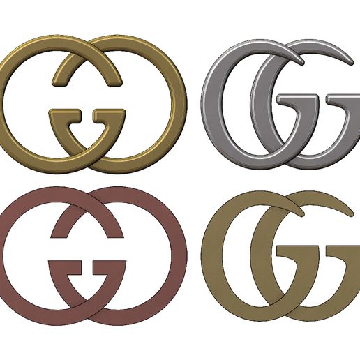 STL file Gucci GG logo replica 3D print model・3D printable design to ...