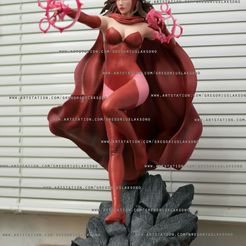 DSC_0008.jpg 3D-Datei Scarlet Witch Fan Art Statue 3d Printable・3D-Drucker-Vorlage zum herunterladen