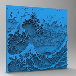 The_Great_Wave_off_Kanagawa_01.jpg Free STL file Minecraft 3DPrinting Art Tile - The Great Wave Off Kanagawa -・Model to download and 3D print