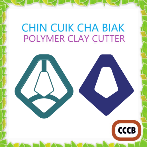 polymer clay cutter ,cc chin cuik cha biak.6 size. 3D model
