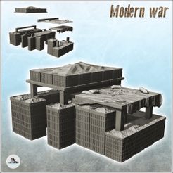 1-PREM.jpg STL file Fortified shooting range with roof and hesco (8) - Cold Era Modern Warfare Conflict World War 3 Afghanistan Iraq Yugoslavia・Model to download and 3D print