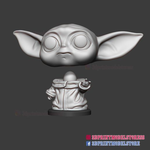 Download file Cute baby Yoda statue STL file sculpt 3D print model • 3D printing model • Cults