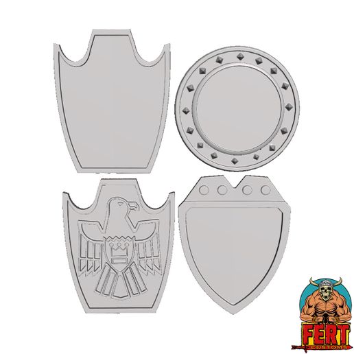 motu shields galaxy warriors fighters bootleg 4-shield set 3D model