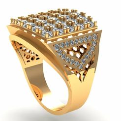 7.jpg Fichier STL Anneau de mariage homme en diamant R206・Modèle à télécharger et à imprimer en 3D