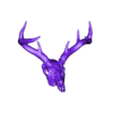 DeerSkullMerged_500K.stl Deer skull with stand