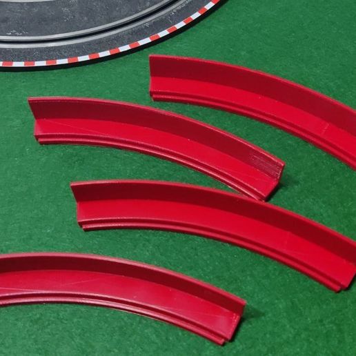 Scalextric Compact 1:43 compatible rails with verge 3D model