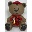 Valentins-Teddybär-Ornament ohne Stützen an Ort und Stelle gedruckt