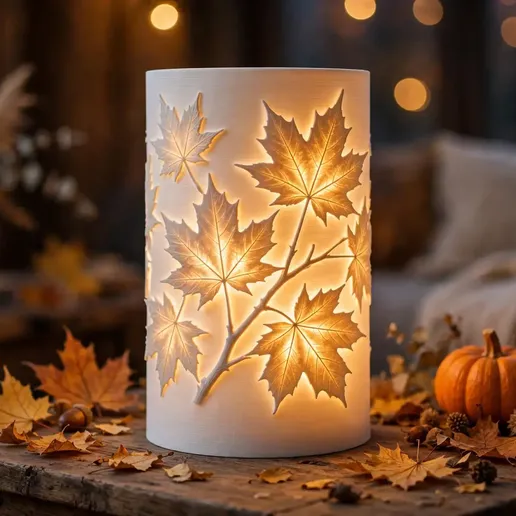 Thanksgiving Lithophane Lamp Shades Bundle - 8x 3D Printable LED Night Light Shades, Fall Harvest Table Lamp Decor