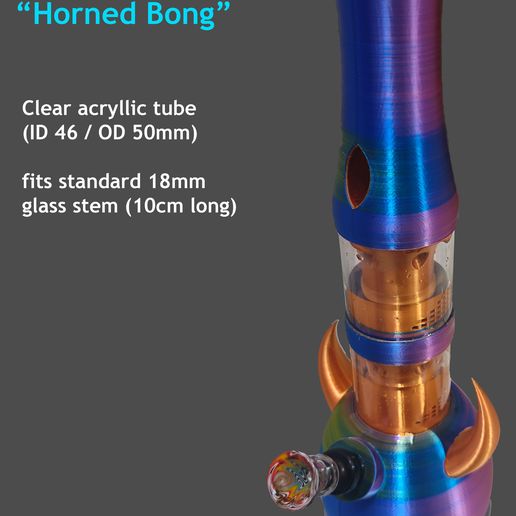Dual Perc - Horned Bong