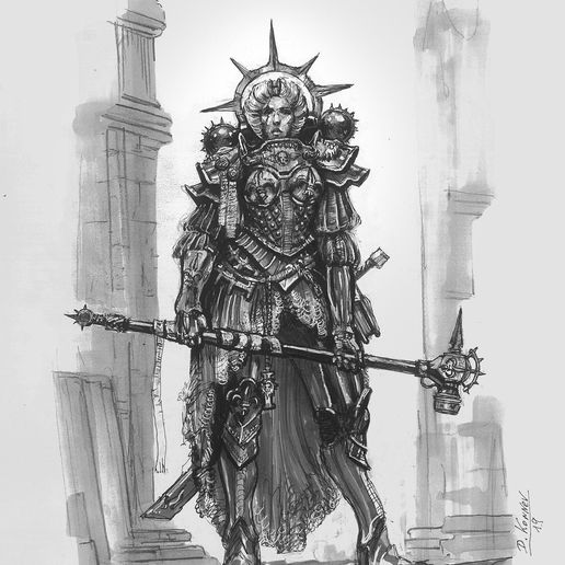 Sisters of battle sororitas canoness 3D model