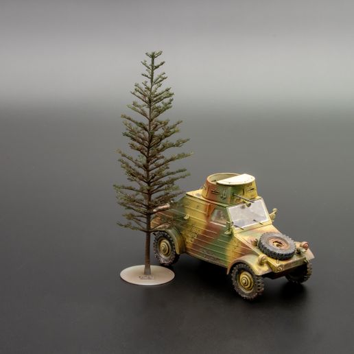 1/35 Scale 128mm European Spruce Tree (Columnar) - Realistic No Supports