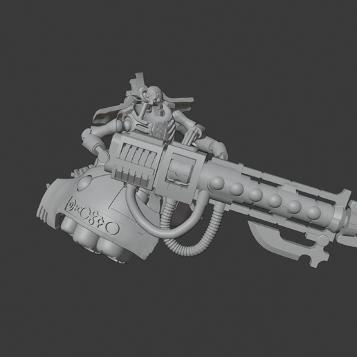 Locust Heavy Destroyer - Space Zombie Robots - 28mm miniature 3D model