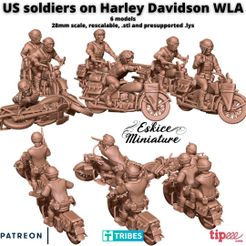 US-WLA-1.jpg 3D file US soldiers on Harley Davidson WLA - 28mm・3D print design to download