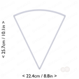 1-7_of_pie~9.75in-cm-inch-top.png Slice (1∕7) of Pie Cookie Cutter 9.75in / 24.8cm