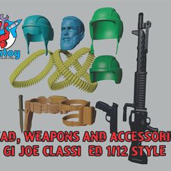 Head-Rocky-new-cults.jpg STL file Head, Weapons and accessories Gi Joe Classified 1/12 style・Model to download and 3D print