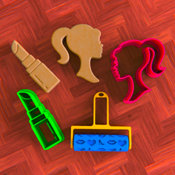 untitled.43.png Barbie set cookie cutters and rolling pin