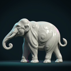 Elephant-01.png 3D-Datei Stilisierter Elefant・Design zum Herunterladen und 3D-Drucken
