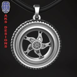 Tyre_version1_Pendant_A1.jpg 3D file tyre version 1 Pendant Jewelry・Model to download and 3D print