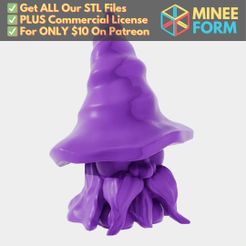 Wizard.jpg Cute Wizard Figurine with Hidden Compartment for Hiding Valuables (Requires Pausing During Print) MineeForm FDM 3D Print STL File