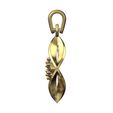 Bubble-cluster-Mirored-Open-link-Leaf-pendant-03.jpg Алмазный кластер витой лист кулон залог и шарм 3D печать модели