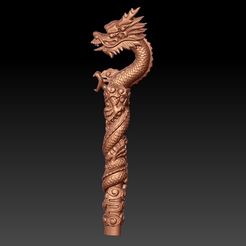 dragonCrutch1.jpg Free STL file dragon crutch・3D print design to download