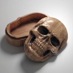 1.png 3D file Skull Jewelry Box - Digital Files for CNC Router・3D print model to download