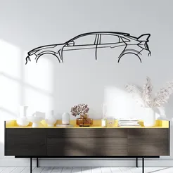 Civic-Type-R.webp STL file Civic Type R Silhouette・Model to download and 3D print