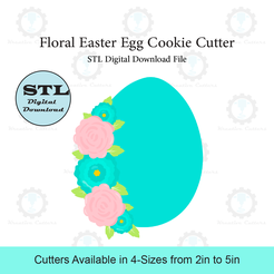 Etsy-Listing-Template-STL.png Floral Easter Egg Cookie Cutter | STL File