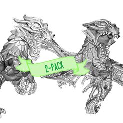2-pack.jpg 3D file Drakolisk (Variants 1&2)・3D printable model to download