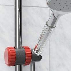 Render-s.jpg Free STL file Shower Head Holder, elegant and sturdy.・3D printing template to download