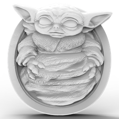 Baby-Yoda.png 3D Model STL File for CNC Router/Laser & 3D Printer Baby Yoda