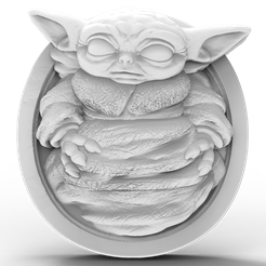 Baby-Yoda.png Modèle 3D Fichier STL pour CNC Router/Laser & 3D Printer Baby Yoda