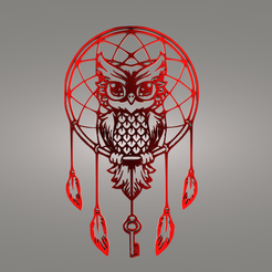 owl.png Archivo STL búho atrapasueños・Objeto imprimible en 3D para descargar, Iskra