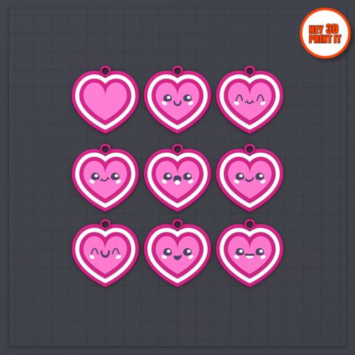 HappyHearts_V02.jpg Porte-clés Happy Hearts Print In Place