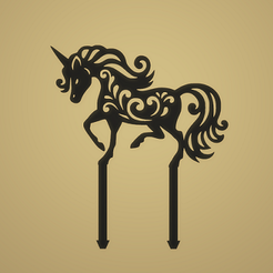 720a1c48689043ae176df3e95be9b601.png Archivo STL gratis TOPPER UNICORNIO・Modelo de impresión 3D para descargar