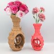 VASE-H-and-R-04.jpg Fichier STL LE VASE COEURS ET FLEURS ET UN JOLI SNAIL, imprimés en place sans support・Plan pour impression 3D à télécharger