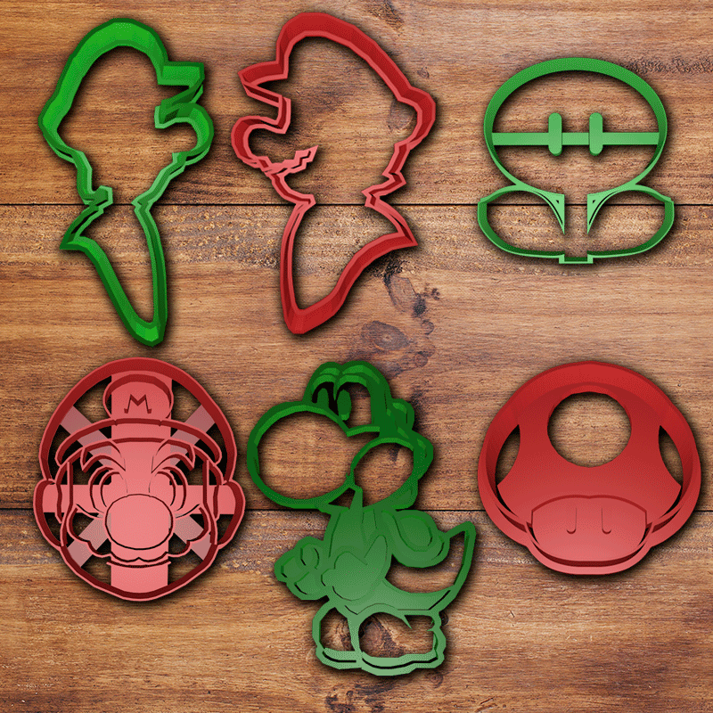 Todo.png STL file Mario bros Cookie cutter set 2・3D printing idea to download, davidruizo