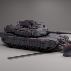 M1a2-Abrams-Mine-Plow-2.png Archivo STL M1A2 Abrams con arado antiminas y blindaje Tusk 3・Diseño para descargar y imprimir en 3D, guaro3d