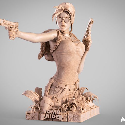 140825-Wicked-TombRaiderBustP-Image-001.jpg WICKED VIDEO GAMES LARA CROFT PORTRAIT BUST: TESTED AND READY FOR 3D PRINTING