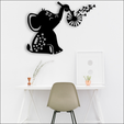 Elefante.png Elephant decorative painting Wall Art