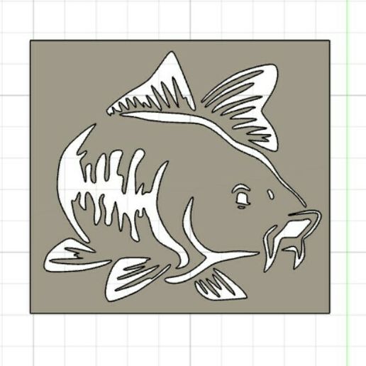Carp stencil 2 3D model