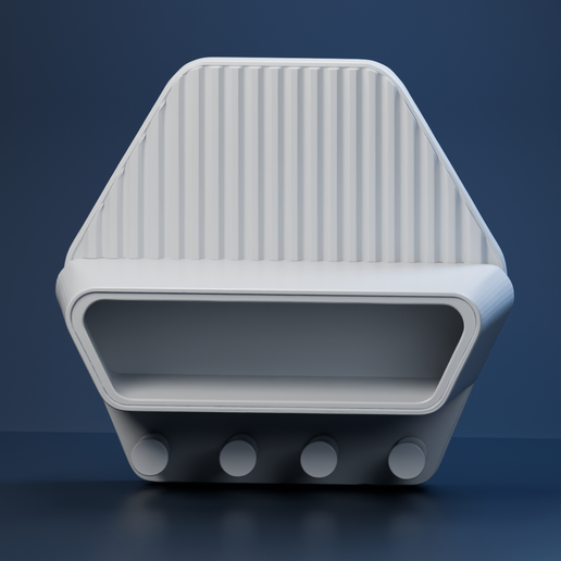Ribbed Shield-Shape Shelf Concept - Modern Wall Model STL