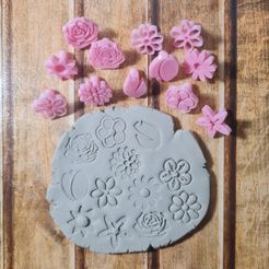 Setx12-1.jpg STL-Datei BLUMEN MINI-STEMPEL - MINI-BLUMEN-STEMPEL-SET X 12-1・3D-druckbare Vorlage zum herunterladen
