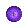 6cm.STL Spherical Lithophane - World Map 12cm remix