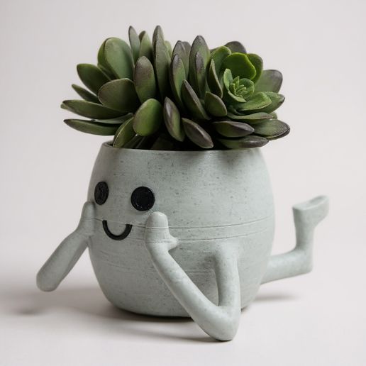 Succulent pot - Happy - 3D model önizlemesi