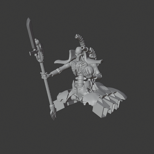 Locust Boss - Space Zombie Robots - 28mm miniature 3D model